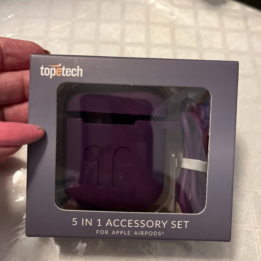 Topetech Silicone Protective Case Accessory Set - 5 in 1 for Apple Air Pods